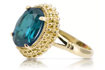 Vintage Ring Aquamarin 14 Karat Gelbgold vrc068y